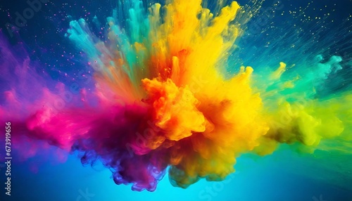 Colorful liquid ink explosion background