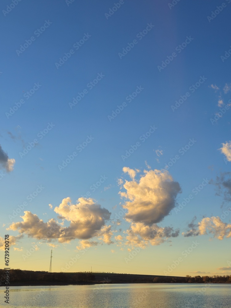 A blue sky with clouds