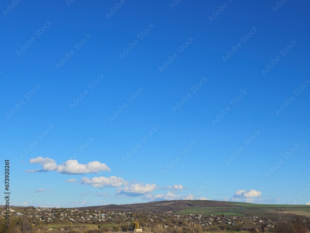 A blue sky with clouds