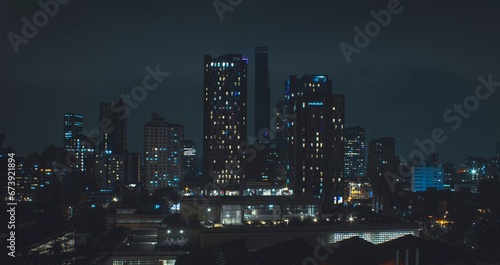 Panoramic of the city of Bogota at night