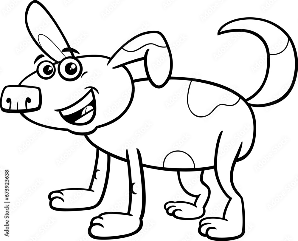 funny cartoon dog animal character coloring page funny cartoon dog animal character coloring page