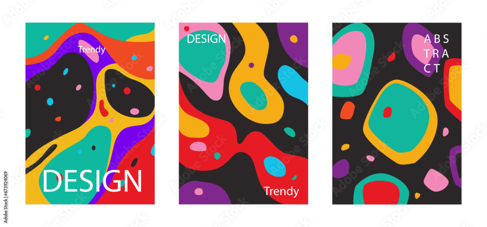 set of trendy poster template