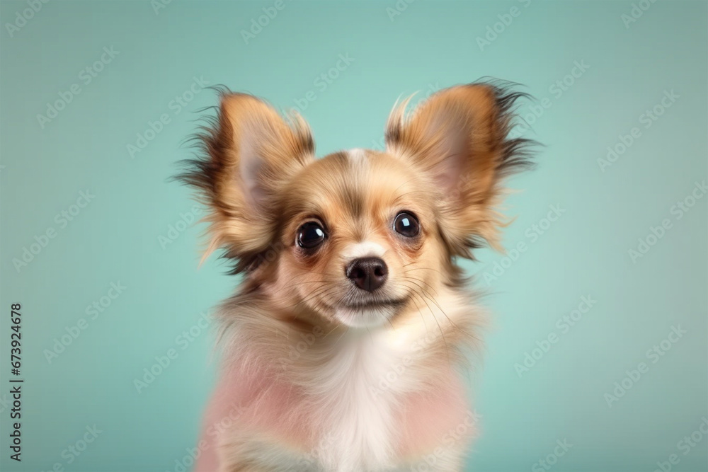 Cute little dog with copy space
