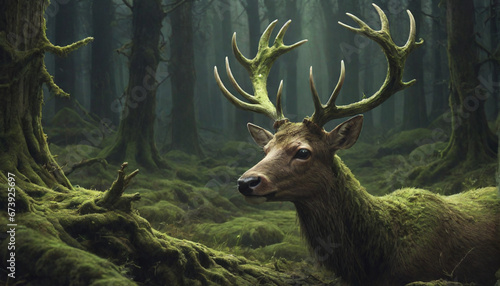 fairy deer green © cggold