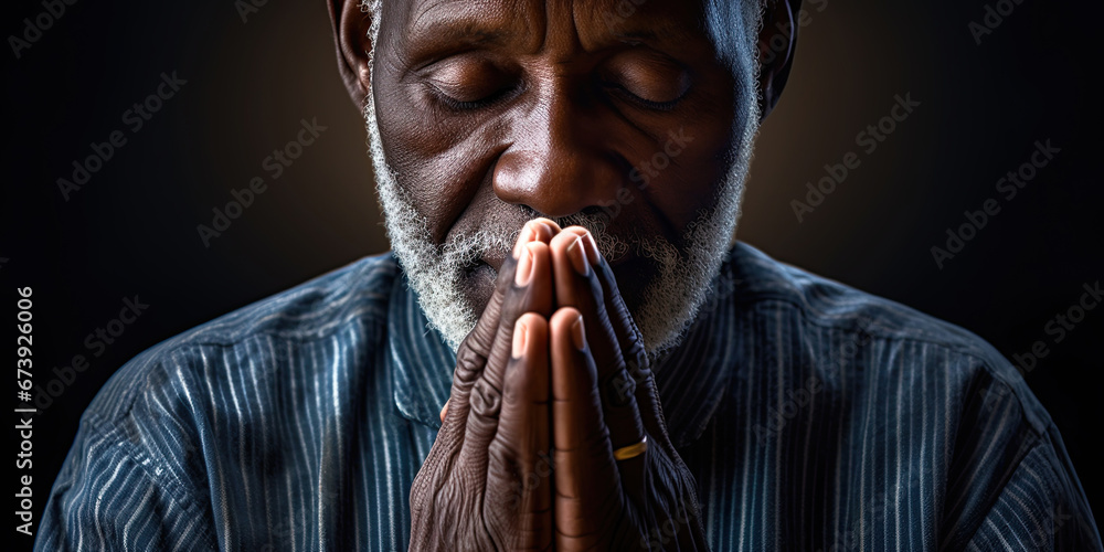 Man praying. Spirituality and religious concept. Ai Generative Man praying. Spirituality and religious concept. Ai Generative