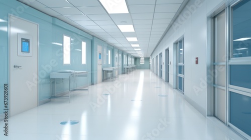 Modern hospital corridor for clean background