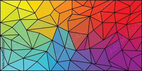 Abstract stained glass background , the colored elements arranged in rainbow spectrum,rectangular image