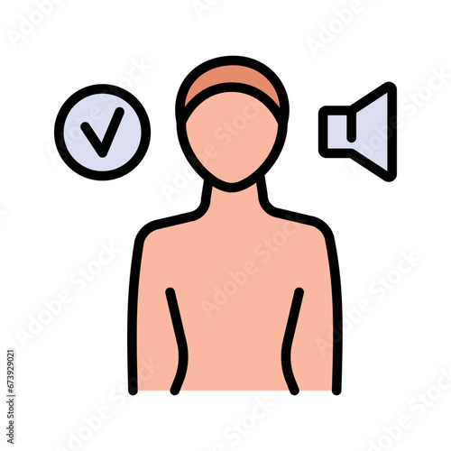 Hearing Aid with Sound Wave. Vector illustration