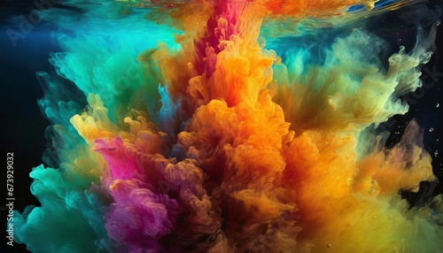 Colorful liquid ink explosion background © CreativeStock