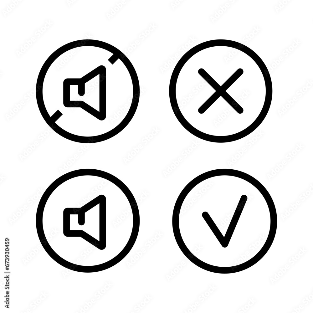 Volume Mute Outline Icon Symbols. Adjustment Button Linear Pictogram. Multimedia adjusting symbol. Volume Mute Outline Icon Symbols. Adjustment Button Linear Pictogram. Multimedia adjusting symbol.