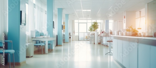 Modern hospital counter and corridor © ETAJOE