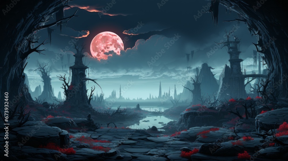 Obraz premium futuristic 2d platformer background 