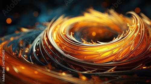 amber glass in a spiral that glows