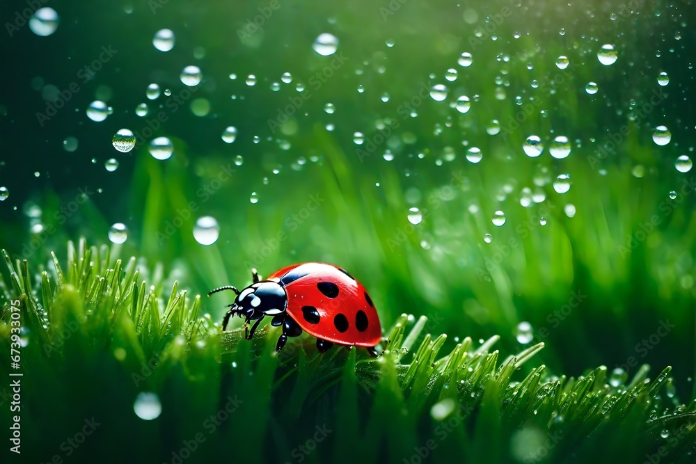ladybug on grass ladybug on grass