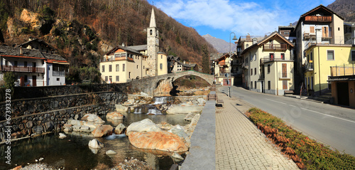most beautiful Alpine villages of northern Italy- Fontainemore, medieval borgo in Valle d'Aosta region,