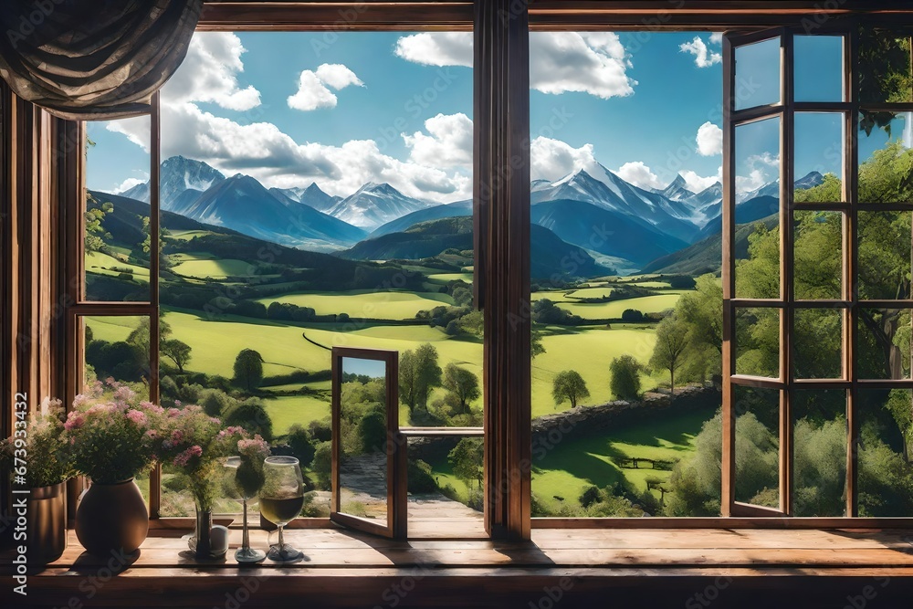 Naklejka premium view from the top of the hill