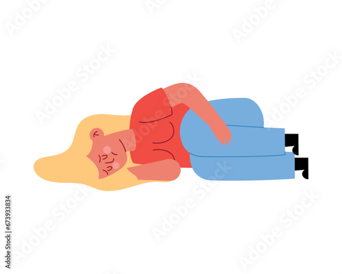 woman with depression and laid down