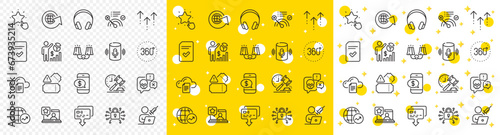 Outline Phone payment, Auction hammer and File storage line icons pack for web with Swipe up, World globe, Ranking star line icon. Online rating, World statistics, Tickets pictogram icon. Vector