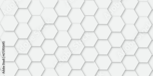 Abstract background honeycomb white and gray White ceramic tiles texture background Seamless wooden wall with pattern, in the photo decorative finishing tiles for the sidewalk.

