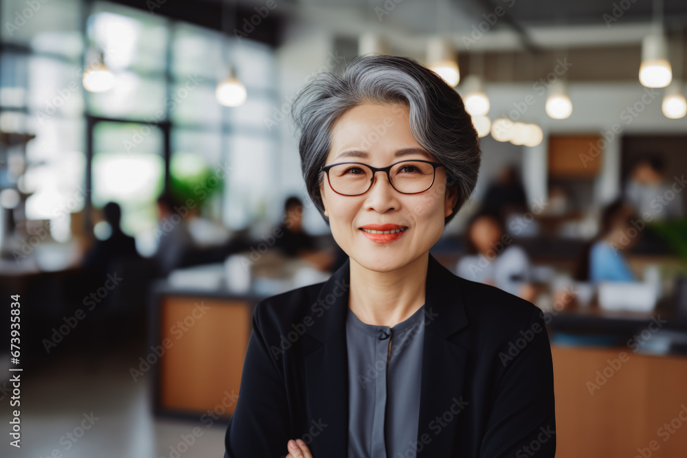 Senior asian business woman smiling at the camera. Portrait of confident happy older woman in a suit smiling at camera. Business concept. Senior asian business woman smiling at the camera. Portrait of confident happy older woman in a suit smiling at camera. Business concept.