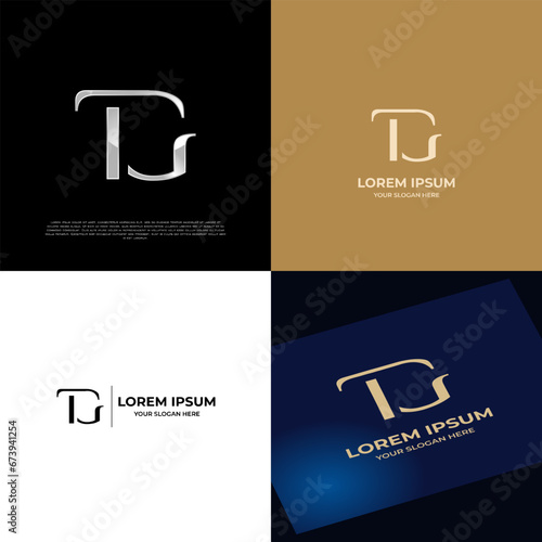 Logo Initial TG Lettering Typography Modern