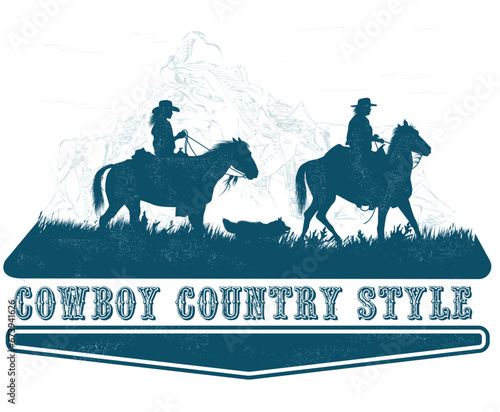 couple of cowboys print