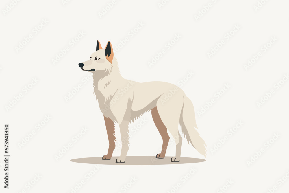 Fototapeta premium Vector of a dog on a white backgro