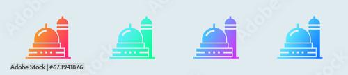 Mosque solid icon in gradient colors. Islamic signs vector illustration.