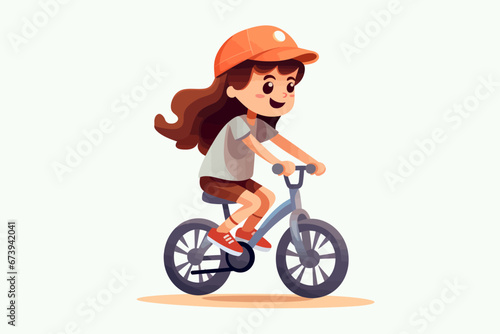 Vector of a woman riding a bicycle