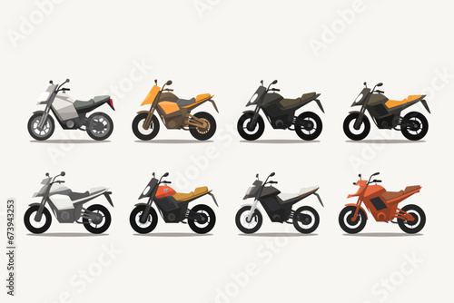 Vector of a row of motorbikes