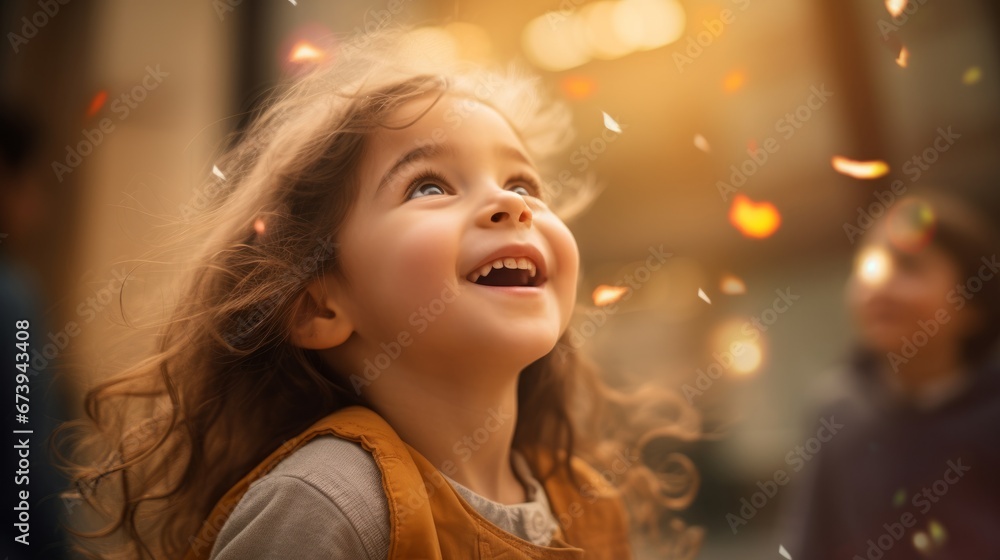 A child's face lighting up with joy while playing A child's face lighting up with joy while playing