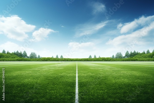 A 3D white background soccer field rendering. Generative AI © Ayub