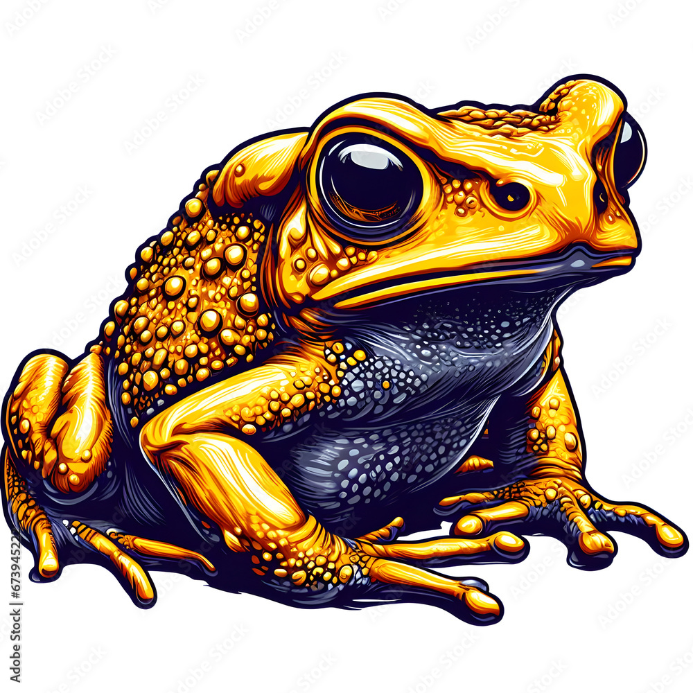 Golden freshwater toads live in the cloud forests of the Costa. transparent background Golden freshwater toads live in the cloud forests of the Costa. transparent background