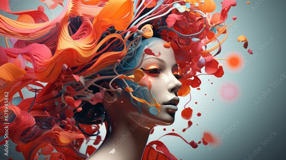 Captivating 3D illustration, a fusion of technology and artistic expression