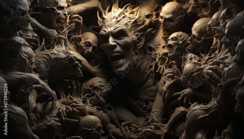 devil surrounded by hell photo