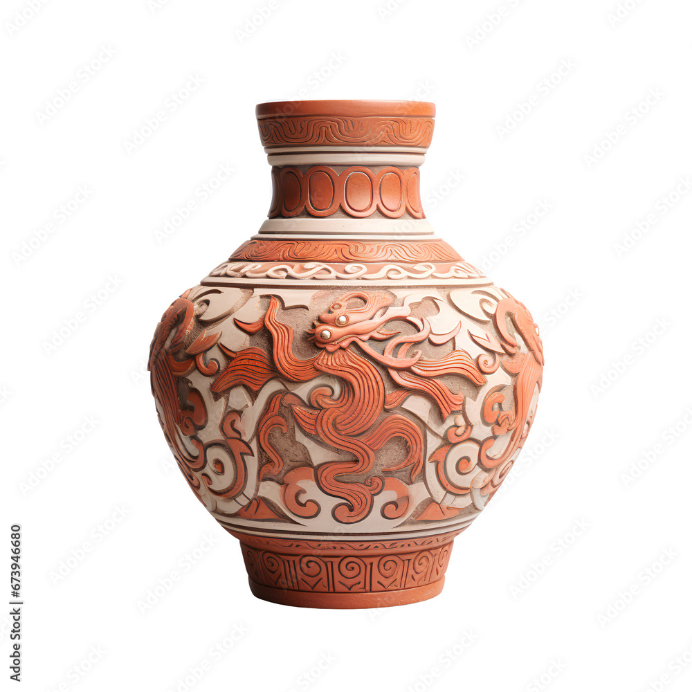Beautiful colorful vases for flowers and home decoration on transparent background PNG.