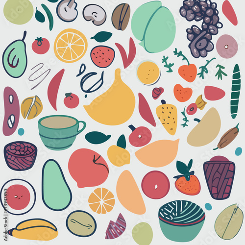 seamless background with fruits