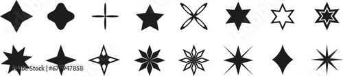 Modern icon with star burst sticker vector for decoration design. Star icon template vector illustration design. Flat rating star icon design vector. Modern style. Space star line icon.