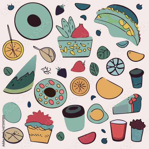 seamless pattern with food