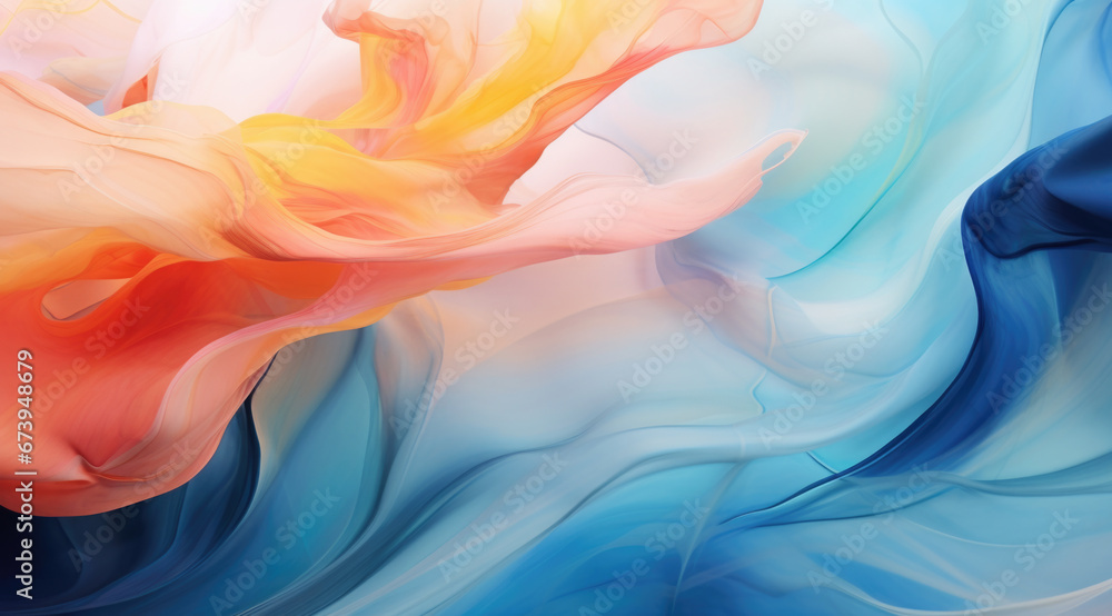 Background with liquid colored swirls and dye blends that flows from top to bottom. Fluid art acrylic texture with colorful waves, mixing paint effect. Abstract backdrop with bright blended colors. Background with liquid colored swirls and dye blends that flows from top to bottom. Fluid art acrylic texture with colorful waves, mixing paint effect. Abstract backdrop with bright blended colors.