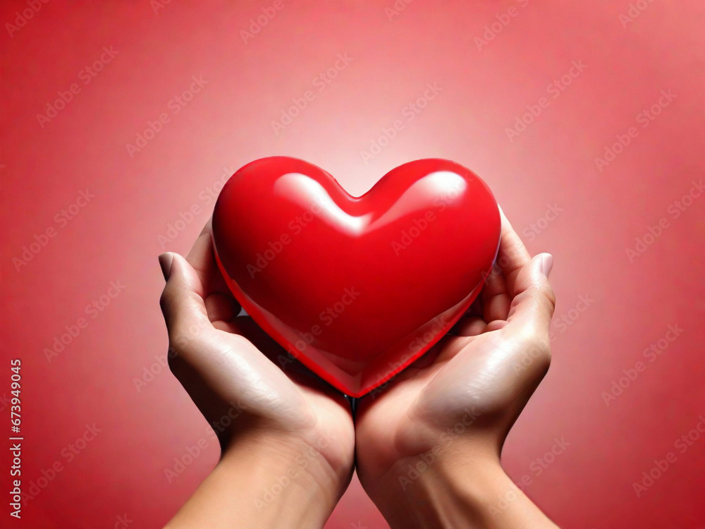 Red Heart in hands Red Heart in hands