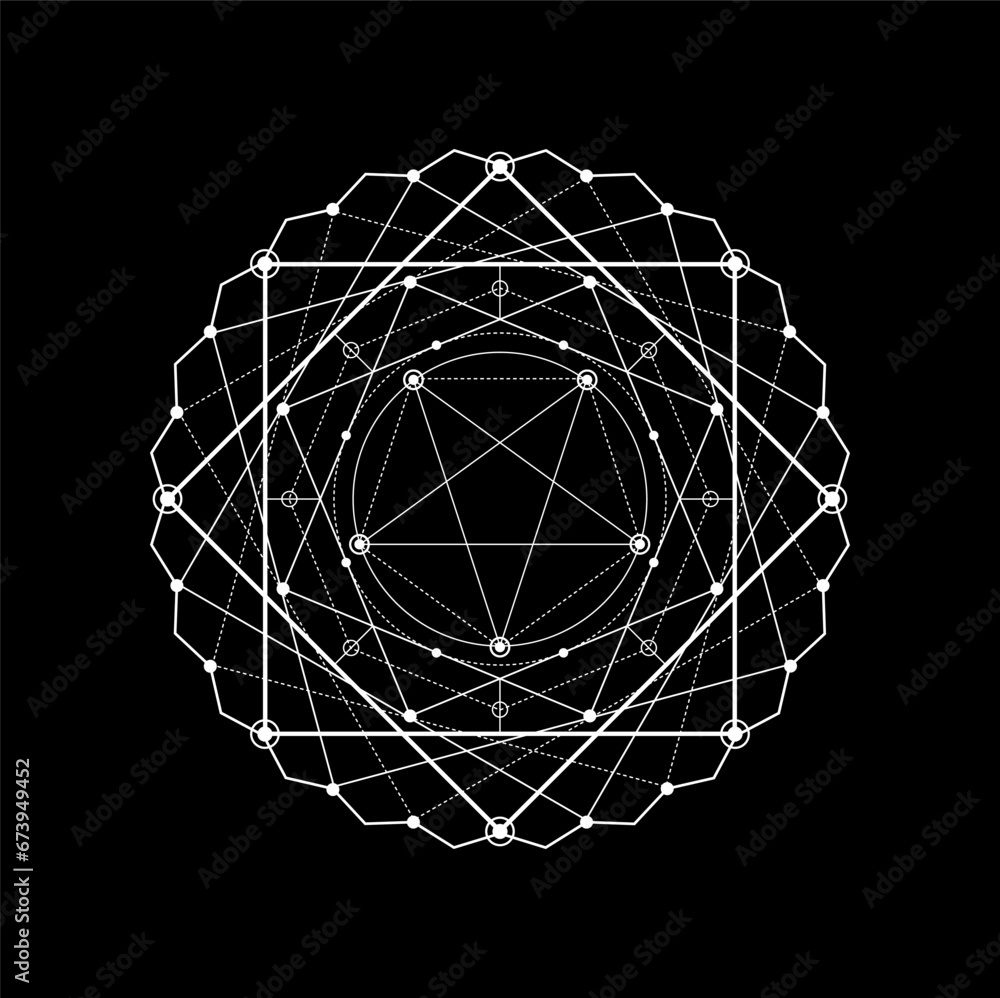 Sacred geometry, alchemy esoteric symbol. Myth magic tattoo. Occult religion, illuminati mystery pentagram sign, masonic mystic outline vector ornament, spirituality and spirituality geometric pattern Sacred geometry, alchemy esoteric symbol. Myth magic tattoo. Occult religion, illuminati mystery pentagram sign, masonic mystic outline vector ornament, spirituality and spirituality geometric pattern