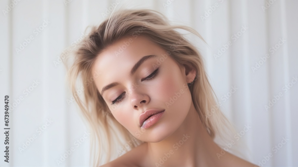 Beauty Woman face Portrait isolated white background. AI generated image Beauty Woman face Portrait isolated white background. AI generated image