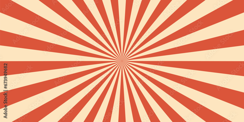 Circus or carnival retro background with sunlight vintage rays or sunbeam burst, vector layout. Funfair carnival radial stripes or pinwheel pattern poster for amusement park or vintage circus festival