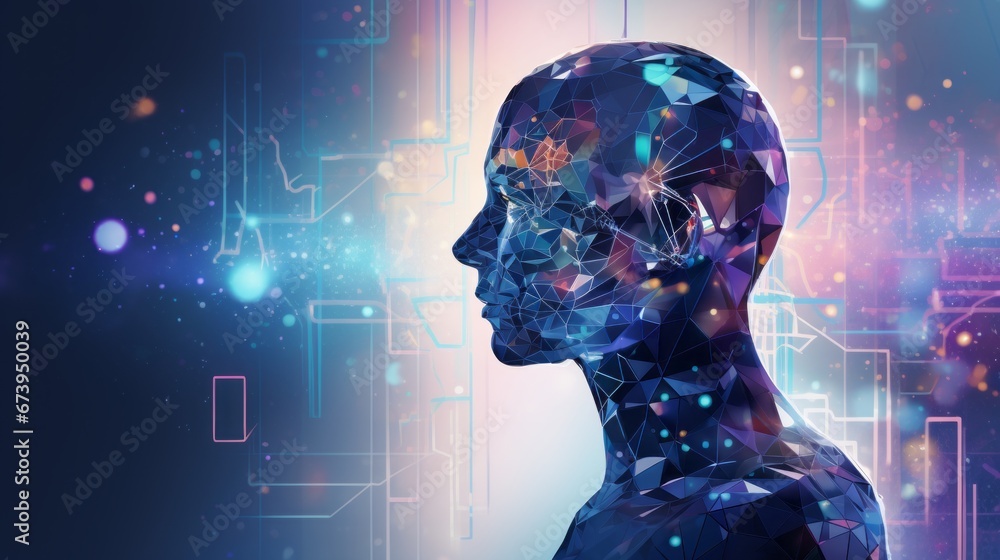 Dynamic AI pattern, celebrating the synergy of human and machine Dynamic AI pattern, celebrating the synergy of human and machine
