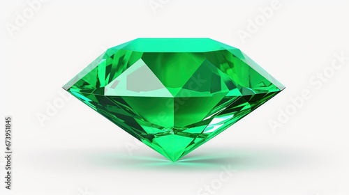 Close up green diamond jewelry isolated background. AI generated image