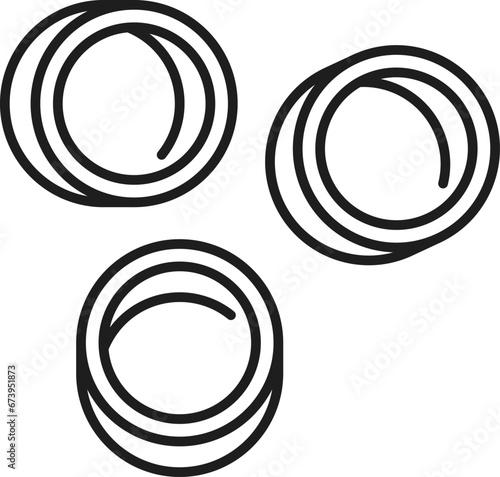 Anelli pasta thin line icon. Vector ring noodles of round shape, Italian cuisine dish. Vector traditional mediterranean food