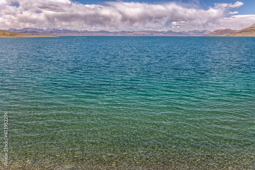 Scenic view of Bangong Lake in Ritu County, Ali Prefecture, Tibet, China photo
