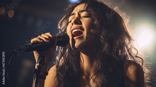 A singer belting out lyrics with passion and emotion