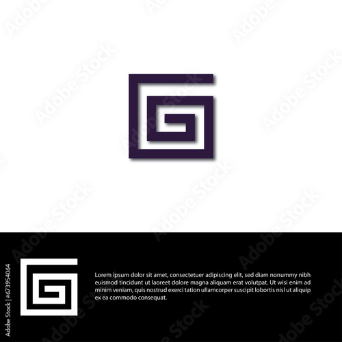 Initial Letter G Logo. White and Black Circle Shape Origami Style isolated on white and Black Background. Usable for Business and Branding Logos. Flat Vector Logo .